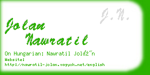 jolan nawratil business card